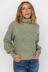 Frannie Knit Turtleneck Sweater | Olive